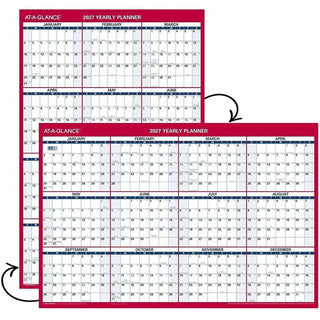 Erasable Vertical/Horizontal Wall Planner, 24 x 36, White/Blue/Red Sheets, 12-Month (Jan to Dec): 2024