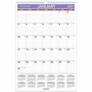 Monthly Wall Calendar with Ruled Daily Blocks, 15.5 x 22.75, White Sheets, 12-Month (Jan to Dec): 2024