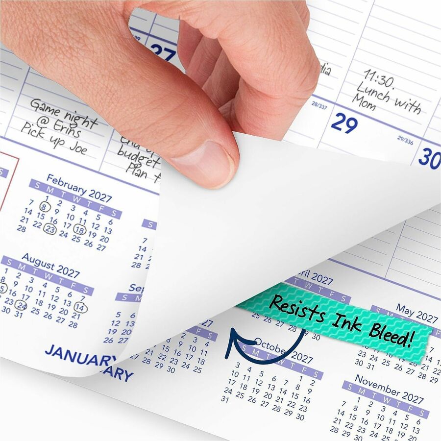 Monthly Wall Calendar with Ruled Daily Blocks, 15.5 x 22.75, White Sheets, 12-Month (Jan to Dec): 2024