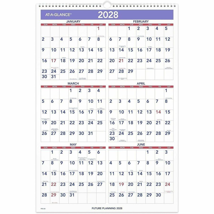 Monthly Wall Calendar with Ruled Daily Blocks, 15.5 x 22.75, White Sheets, 12-Month (Jan to Dec): 2024