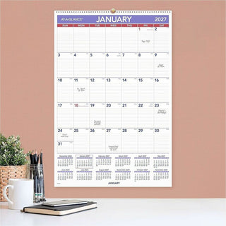 Monthly Wall Calendar with Ruled Daily Blocks, 20 x 30, White Sheets, 12-Month (Jan to Dec): 2024