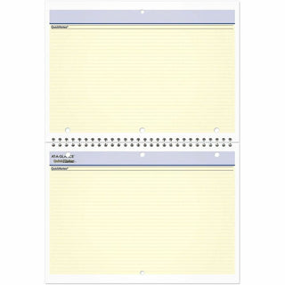 QuickNotes Desk/Wall Calendar, 3-Hole Punched, 11 x 8, White/Blue/Yellow Sheets, 12-Month (Jan to Dec): 2024