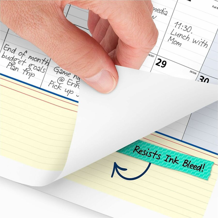 QuickNotes Wall Calendar, 12 x 17, White/Blue/Yellow Sheets, 12-Month (Jan to Dec): 2024
