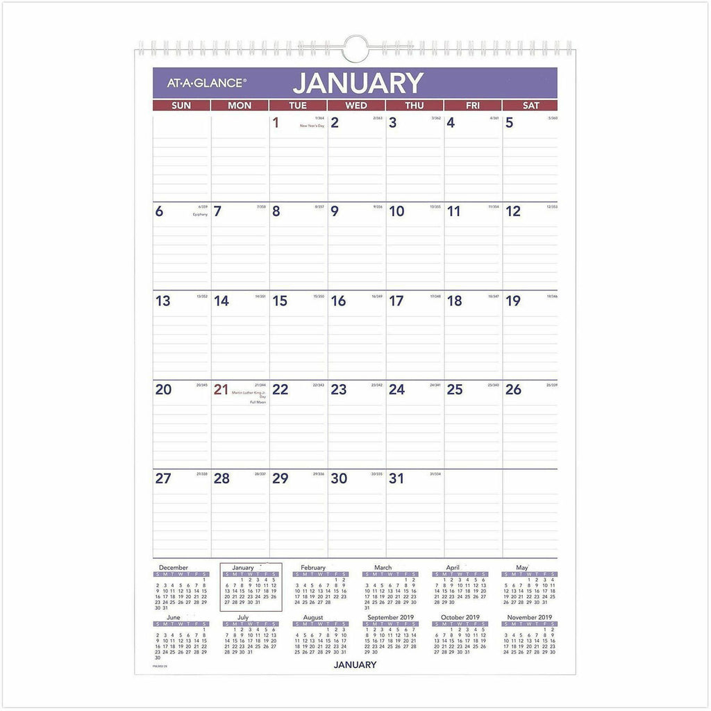 Erasable Wall Calendar, 12 x 17, White Sheets, 12-Month (Jan to Dec): 2024