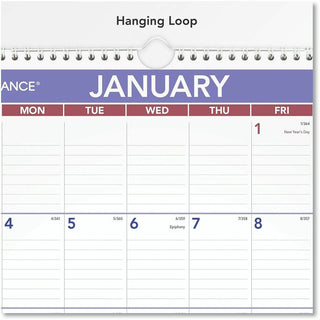 Erasable Wall Calendar, 12 x 17, White Sheets, 12-Month (Jan to Dec): 2024