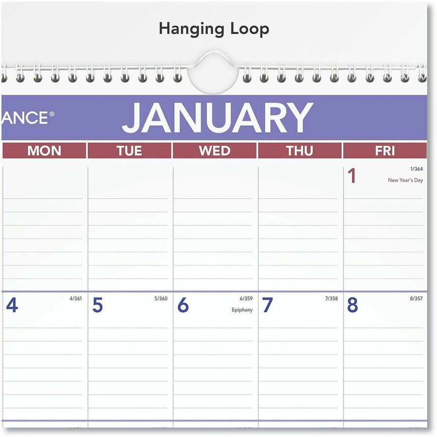 Erasable Wall Calendar, 12 x 17, White Sheets, 12-Month (Jan to Dec): 2024