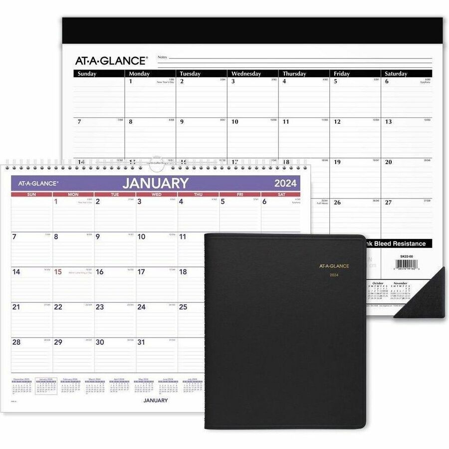 Erasable Wall Calendar, 12 x 17, White Sheets, 12-Month (Jan to Dec): 2024