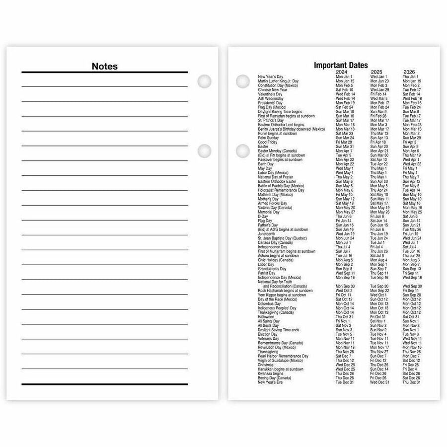 At-A-Glance Financial Desk Calendar Refill - Standard Size - Julian Dates - Daily - 12 Month - January 2024 - December 2024 - 1 Day Double Page Layout - 3 1/2" x 6" White Sheet - Desktop - White - Flexible, Reference Calendar - 1 Each - 