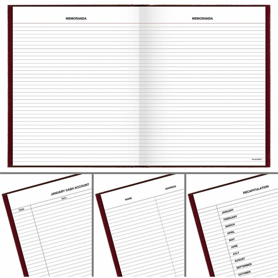 Standard Diary Daily Diary, 2024 Edition, Medium/College Rule, Red Cover, (200) 9.5 x 7.5 Sheets