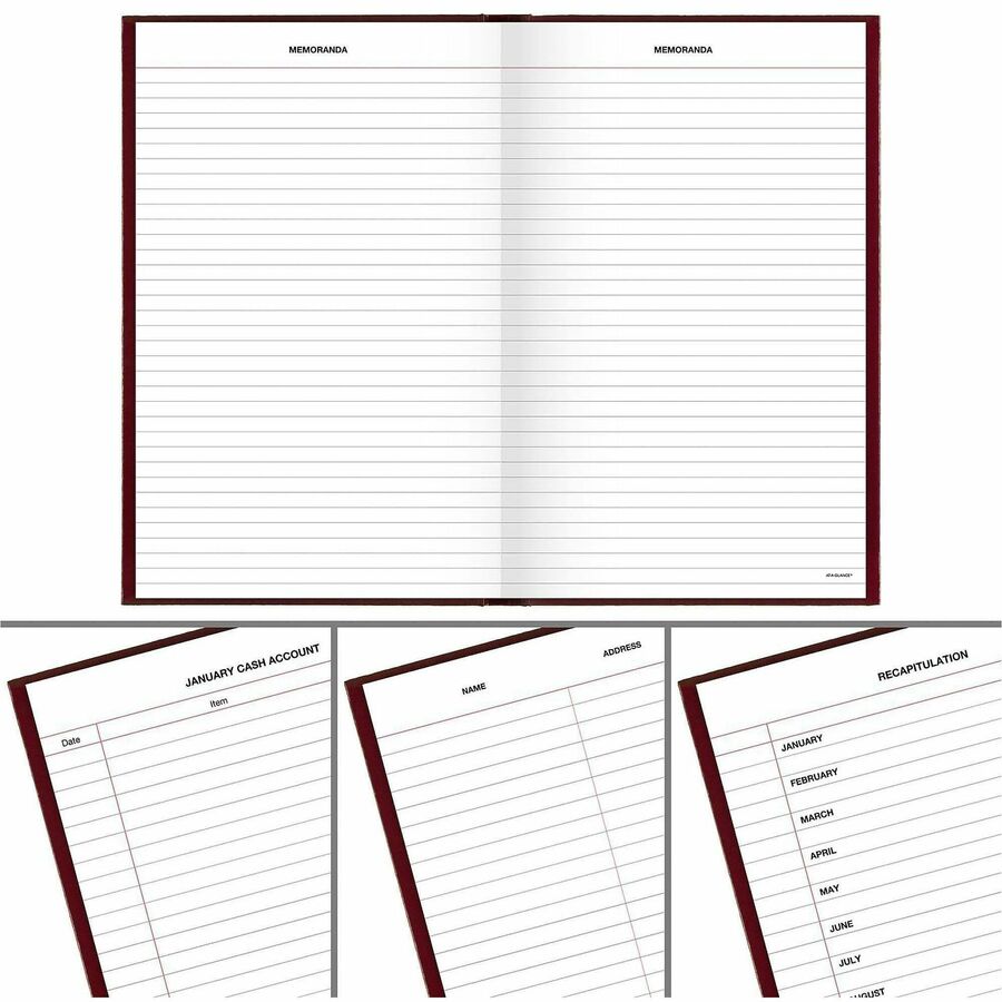 Standard Diary Daily Diary, 2024 Edition, Wide/Legal Rule, Red Cover, (200) 12 x 7.75 Sheets