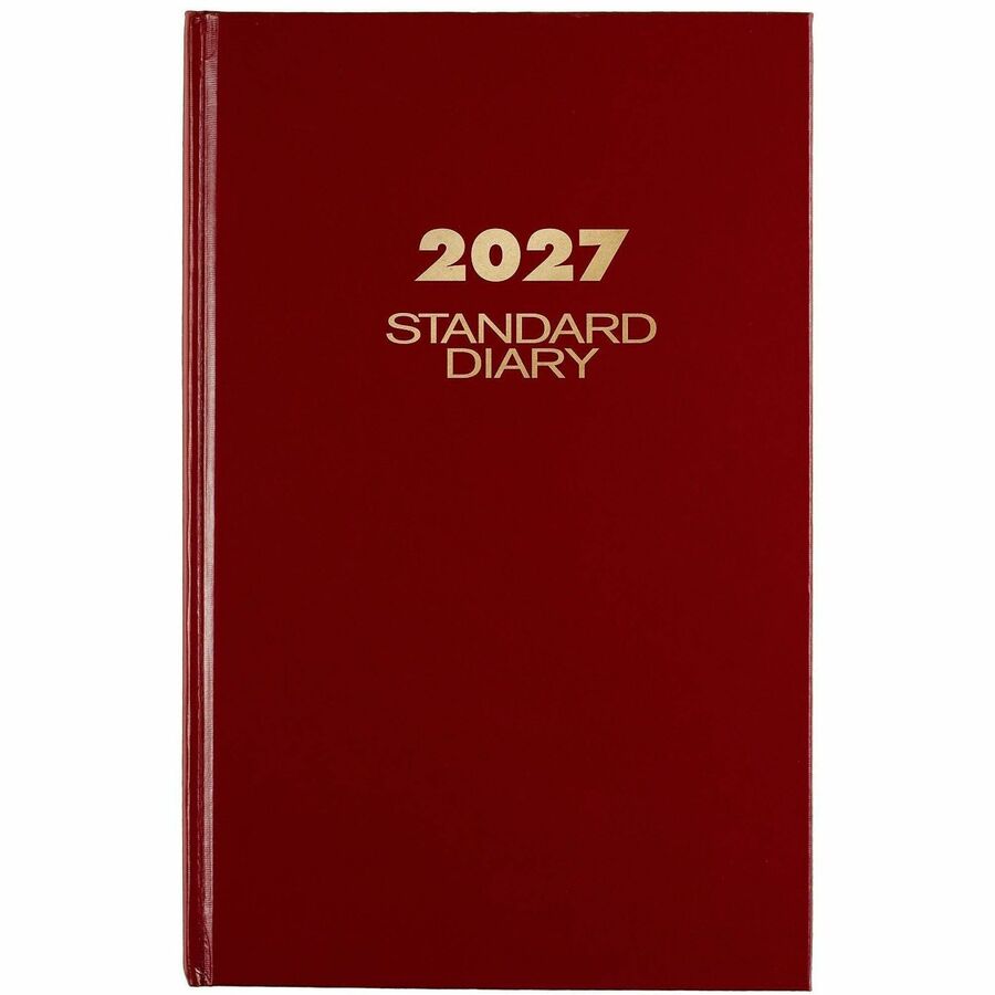 Standard Diary Daily Diary, 2024 Edition, Wide/Legal Rule, Red Cover, (200) 12 x 7.75 Sheets