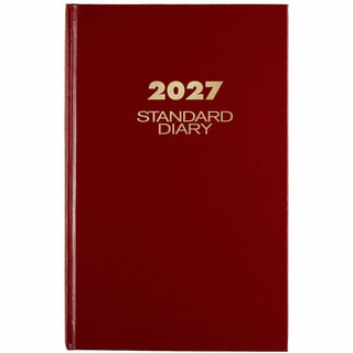 Standard Diary Daily Diary, 2024 Edition, Wide/Legal Rule, Red Cover, (200) 12 x 7.75 Sheets