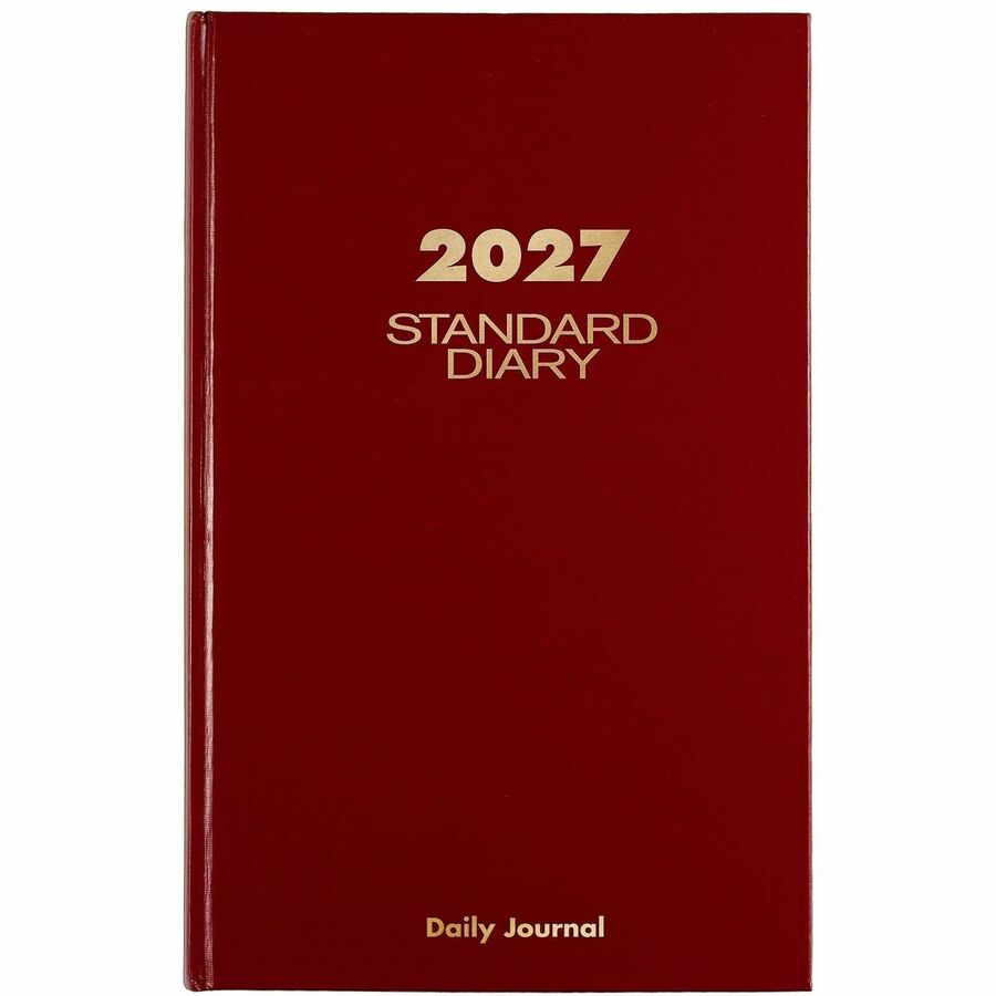 Standard Diary Daily Journal, 2024 Edition, Wide/Legal Rule, Red Cover, (210) 12 x 7.75 Sheets