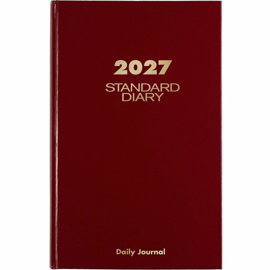 Standard Diary Daily Journal, 2024 Edition, Wide/Legal Rule, Red Cover, (210) 12 x 7.75 Sheets
