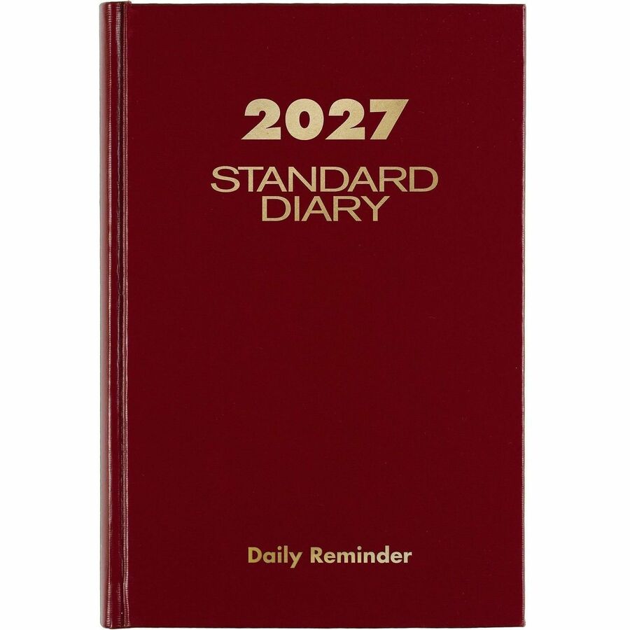 Standard Diary Daily Reminder Book, 2024 Edition, Medium/College Rule, Red Cover, (201) 7.5 x 5.13 Sheets