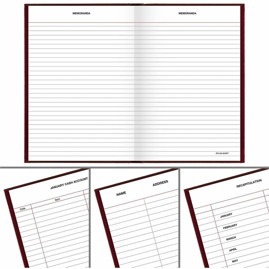 Standard Diary Daily Reminder Book, 2024 Edition, Medium/College Rule, Red Cover, (201) 7.5 x 5.13 Sheets