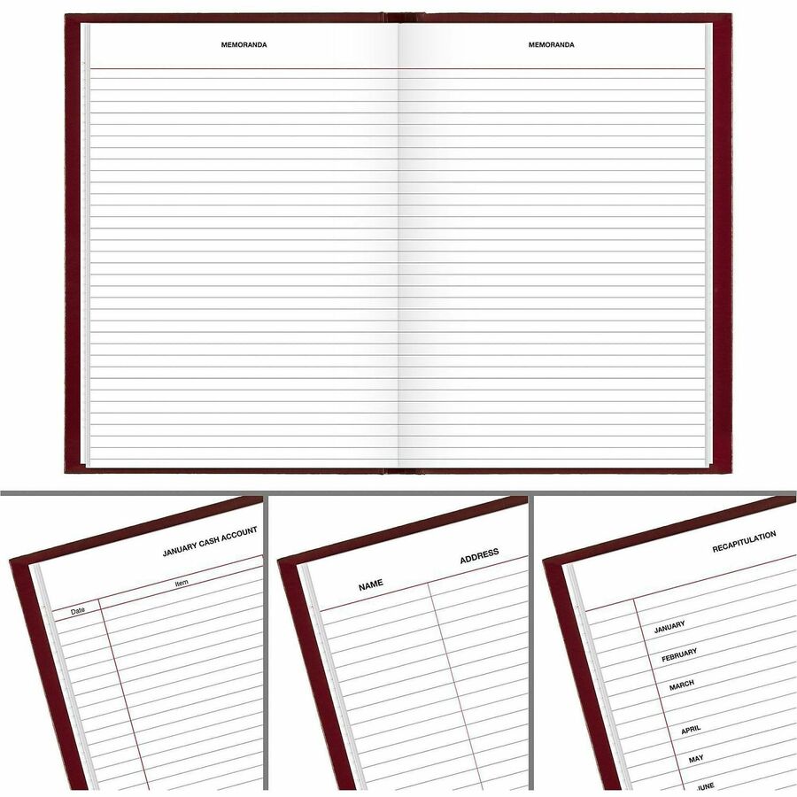 Standard Diary Daily Reminder Book, 2024 Edition, Medium/College Rule, Red Cover, (201) 8.25 x 5.75 Sheets
