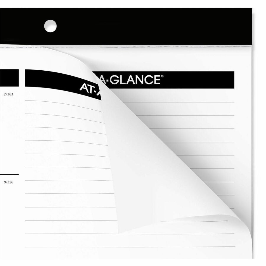 Compact Desk Pad, 18 x 11, White Sheets, Black Binding, Clear Corners, 12-Month (Jan to Dec): 2024