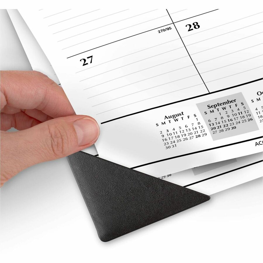 Academic Year Ruled Desk Pad, 21.75 x 17, White Sheets, Black Binding, Black Corners, 16-Month (Sept to Dec): 2023 to 2024