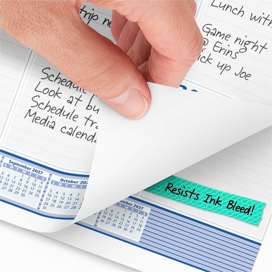 Desk Pad, 24 x 19, White Sheets, Black Binding, Black Corners, 12-Month (Jan to Dec): 2024