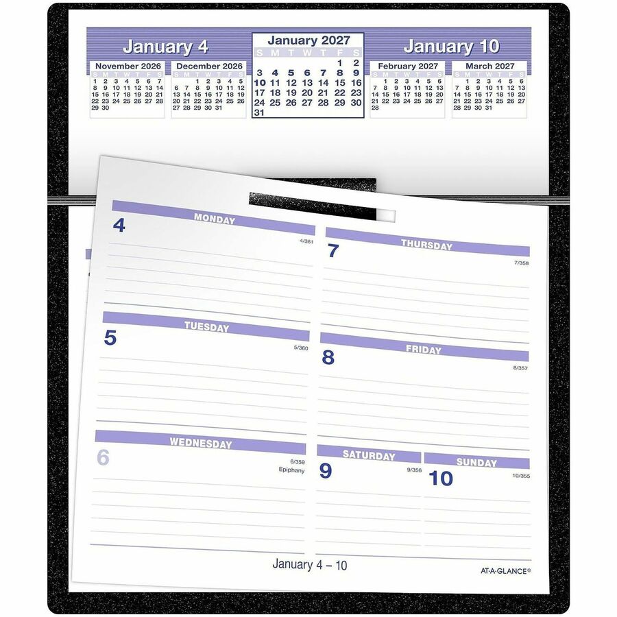 Flip-A-Week Desk Calendar and Base, 7 x 5.5, White Sheets, 12-Month (Jan to Dec): 2024