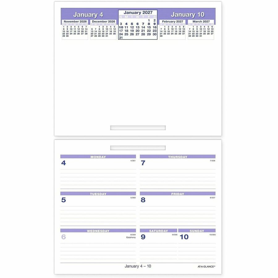 Flip-A-Week Desk Calendar and Base, 7 x 5.5, White Sheets, 12-Month (Jan to Dec): 2024