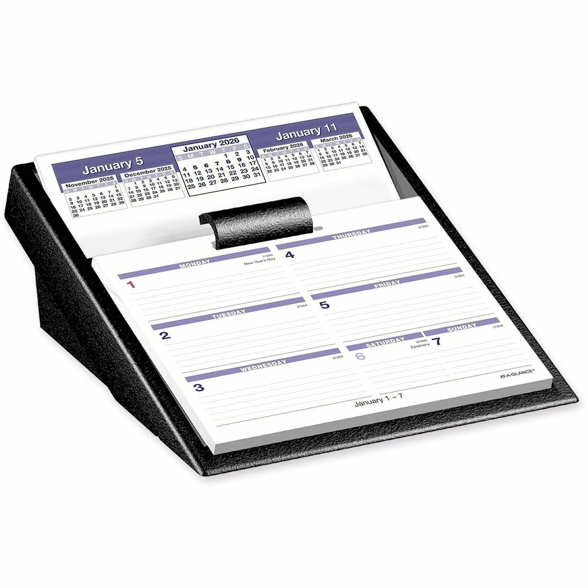 Flip-A-Week Desk Calendar and Base, 7 x 5.5, White Sheets, 12-Month (Jan to Dec): 2024