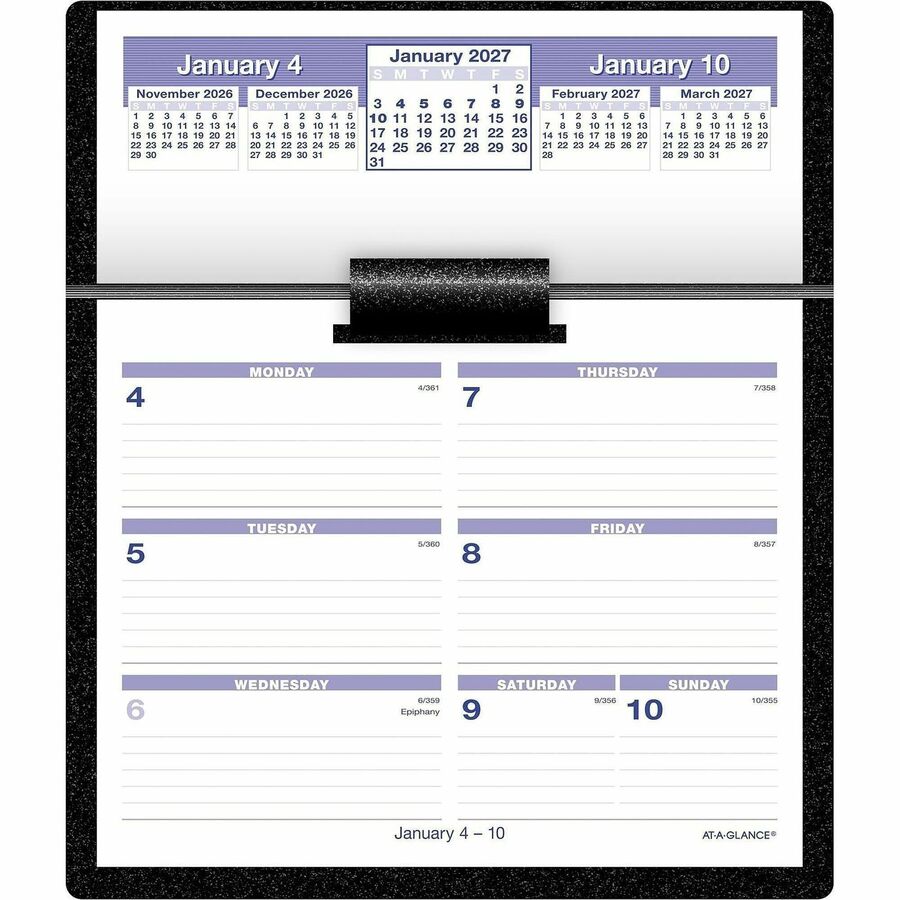 Flip-A-Week Desk Calendar and Base, 7 x 5.5, White Sheets, 12-Month (Jan to Dec): 2024