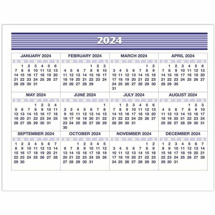 At-A-Glance Flip-A-Week Desk Calendar Refill - Small Size - Julian Dates - Weekly - 12 Month - January 2024 - December 2024 - 1 Week Double Page Layout - 6" x 7" White Sheet - Desk - White, Blue - Paper - 1 Each - 