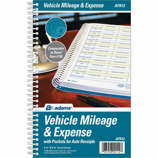 Adams Vehicle Mileage/Expense Journal Pocket - 64 Sheet(s) - 5.50" x 8.50" Sheet Size - White - White Sheet(s) - 1 Each