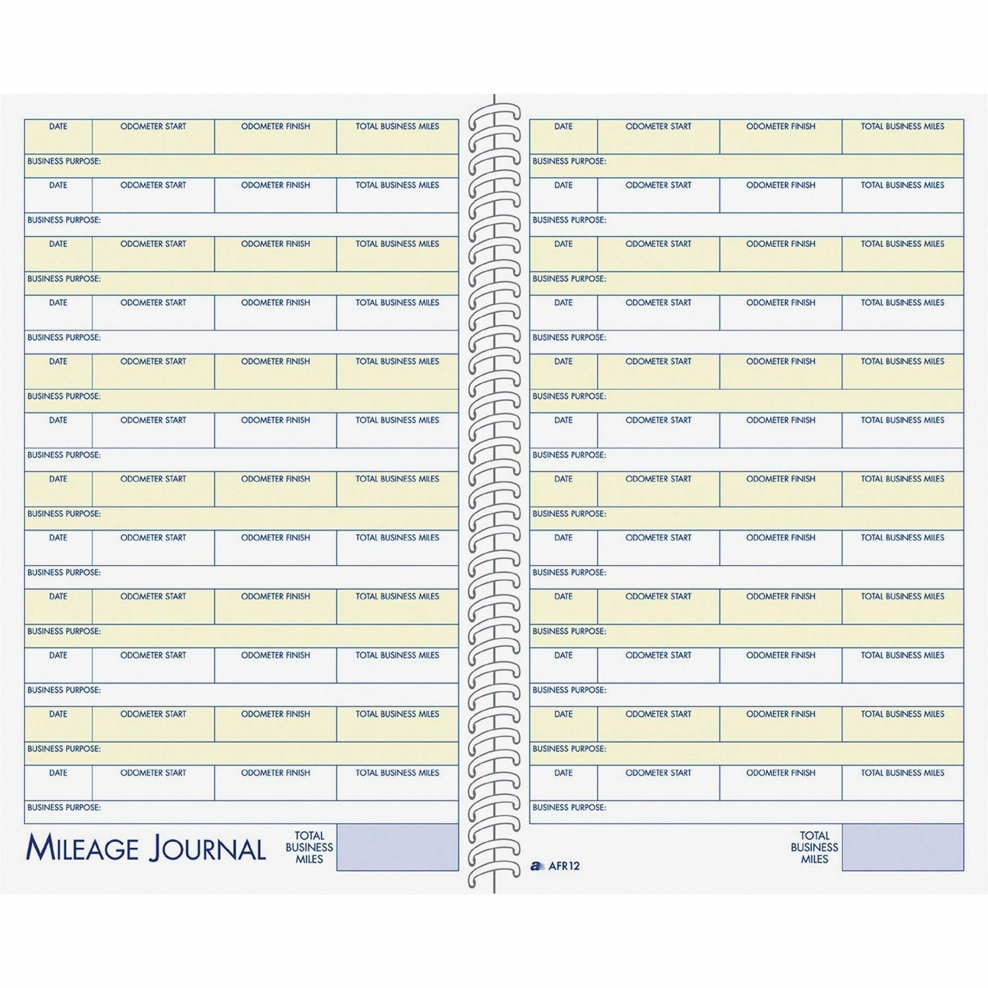 Adams Vehicle Mileage/Expense Journal Pocket - 64 Sheet(s) - 5.50" x 8.50" Sheet Size - White - White Sheet(s) - 1 Each