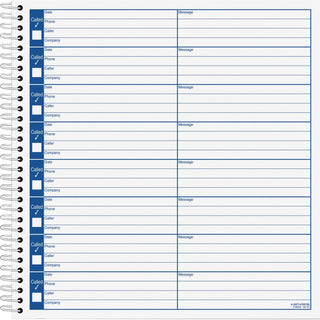 Adams Voice Mail Log Book - 60 Sheet(s) - Spiral Bound - 7.50" x 8.50" Sheet Size - 2 / Pack - 