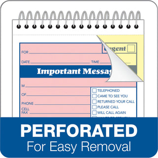 Adams Spiral-bound Phone Message Booklet - 50 Sheet(s) - Spiral Bound - 4" x 5.50" Sheet Size - 1 Each