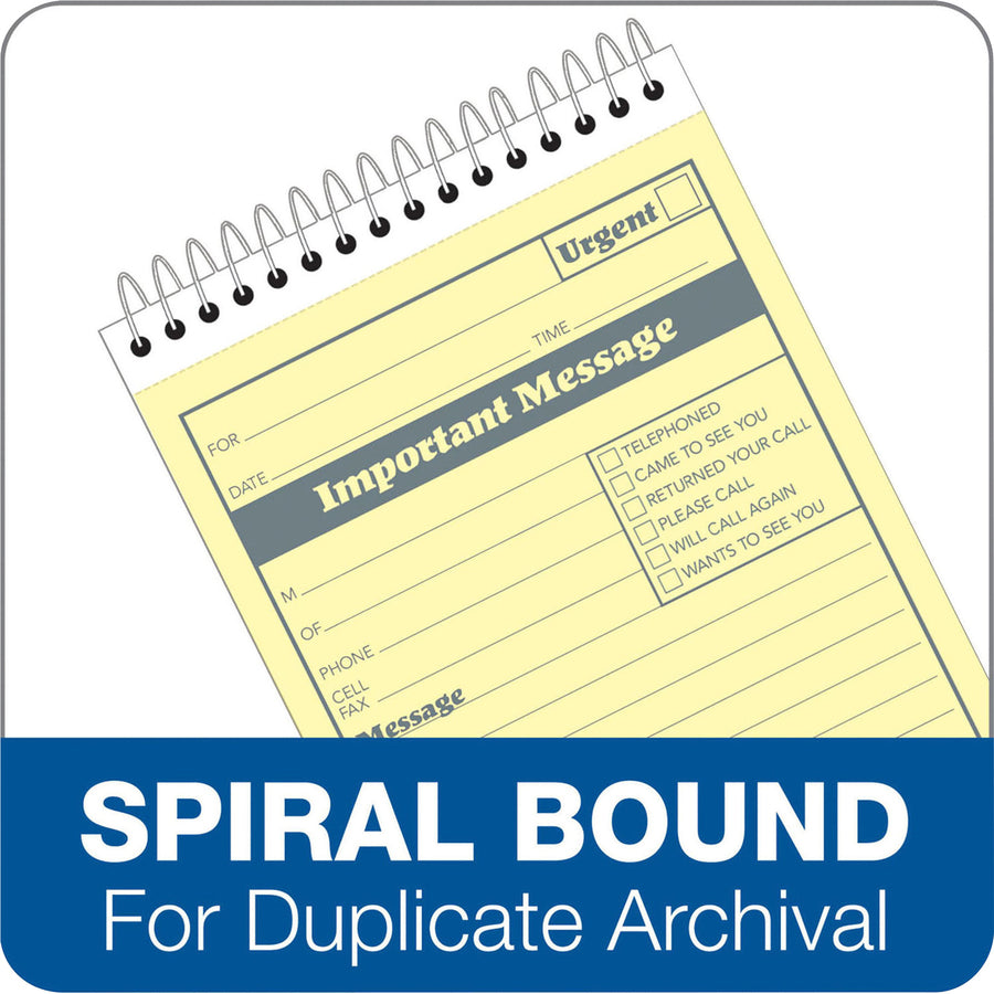 Adams Spiral-bound Phone Message Booklet - 50 Sheet(s) - Spiral Bound - 4" x 5.50" Sheet Size - 1 Each - 