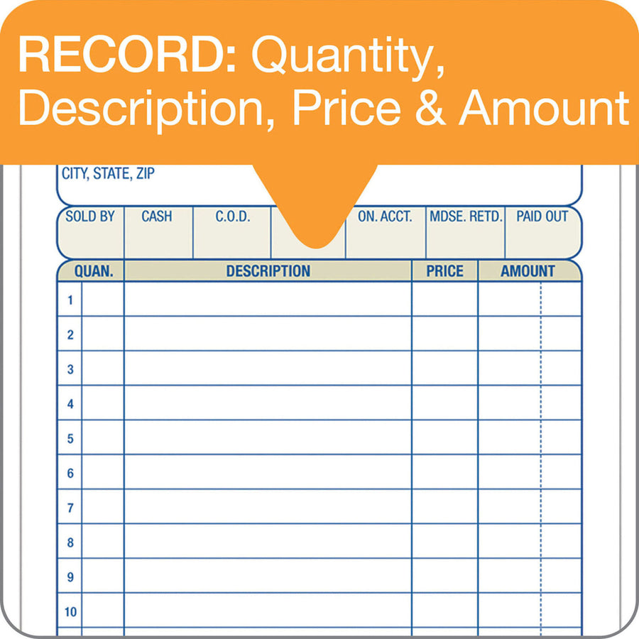 Sales/Order Book, Three-Part Carbonless, 4.19 x 6.69, 50 Forms Total