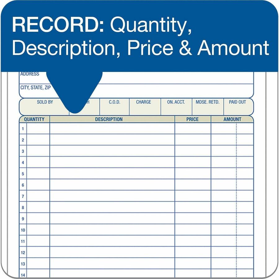 TOPS Sales/Order Book, Three-Part Carbonless, 7.95 x 5.56, 50 Forms Total