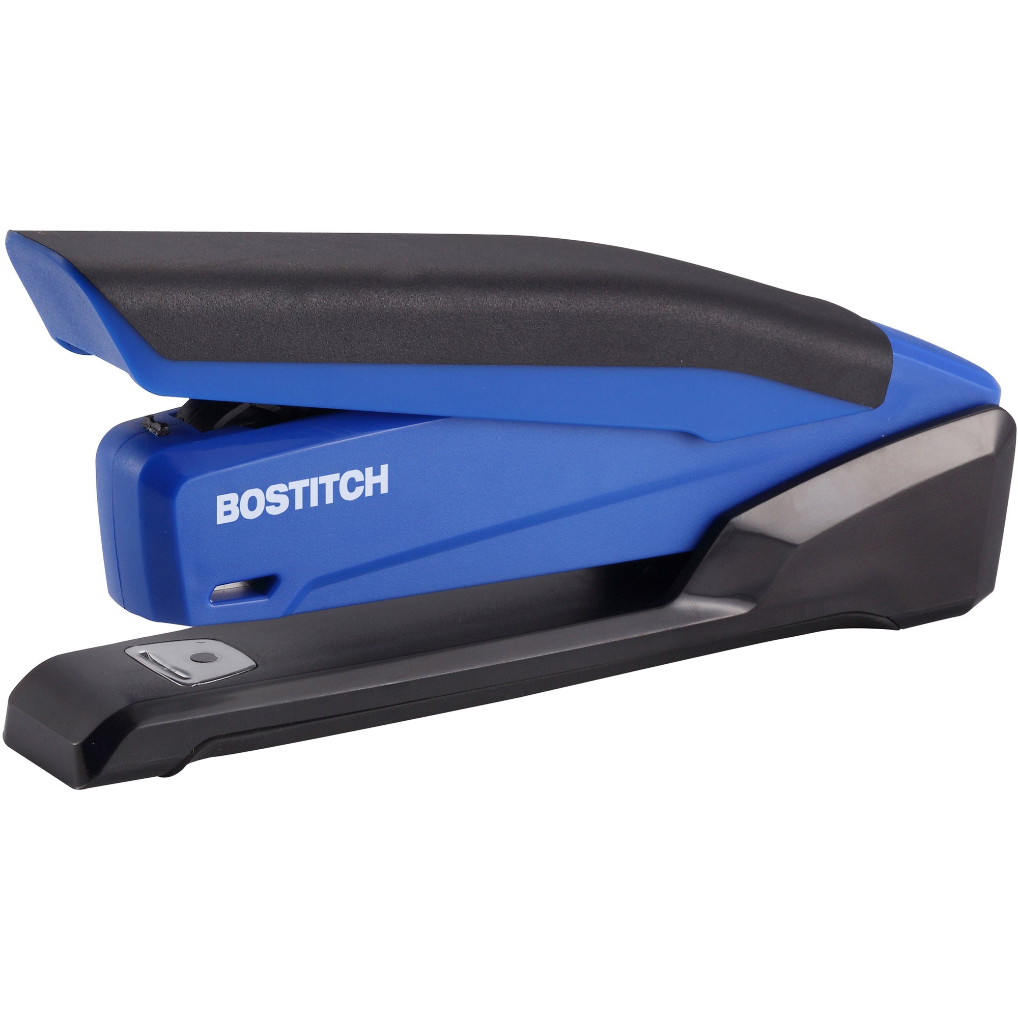 InPower One-Finger 3-in-1 Desktop Stapler with Antimicrobial Protection, 20-Sheet Capacity, Blue/Black