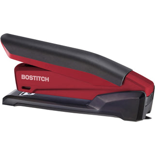 InPower One-Finger 3-in-1 Desktop Stapler with Antimicrobial Protection, 20-Sheet Capacity, Red/Black