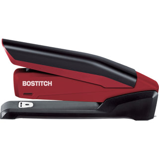 InPower One-Finger 3-in-1 Desktop Stapler with Antimicrobial Protection, 20-Sheet Capacity, Red/Black