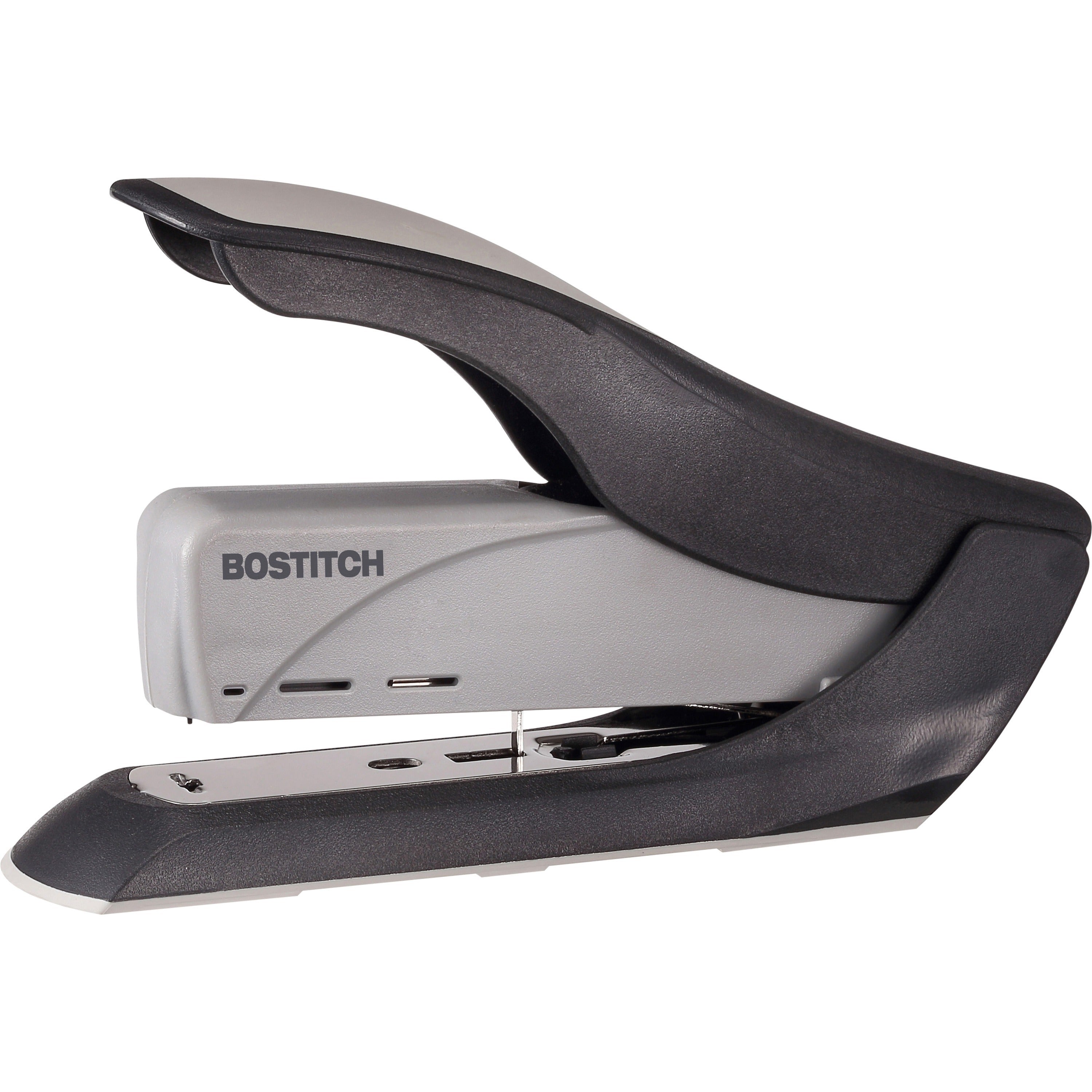 Bostitch Spring-Powered Antimicrobial Heavy Duty Stapler - 60 Sheets Capacity - 5/16" , 3/8" Staple Size - 1 Each - Black, Gray - 1