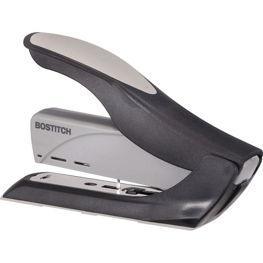Bostitch Spring-Powered Antimicrobial Heavy Duty Stapler - 60 Sheets Capacity - 5/16" , 3/8" Staple Size - 1 Each - Black, Gray