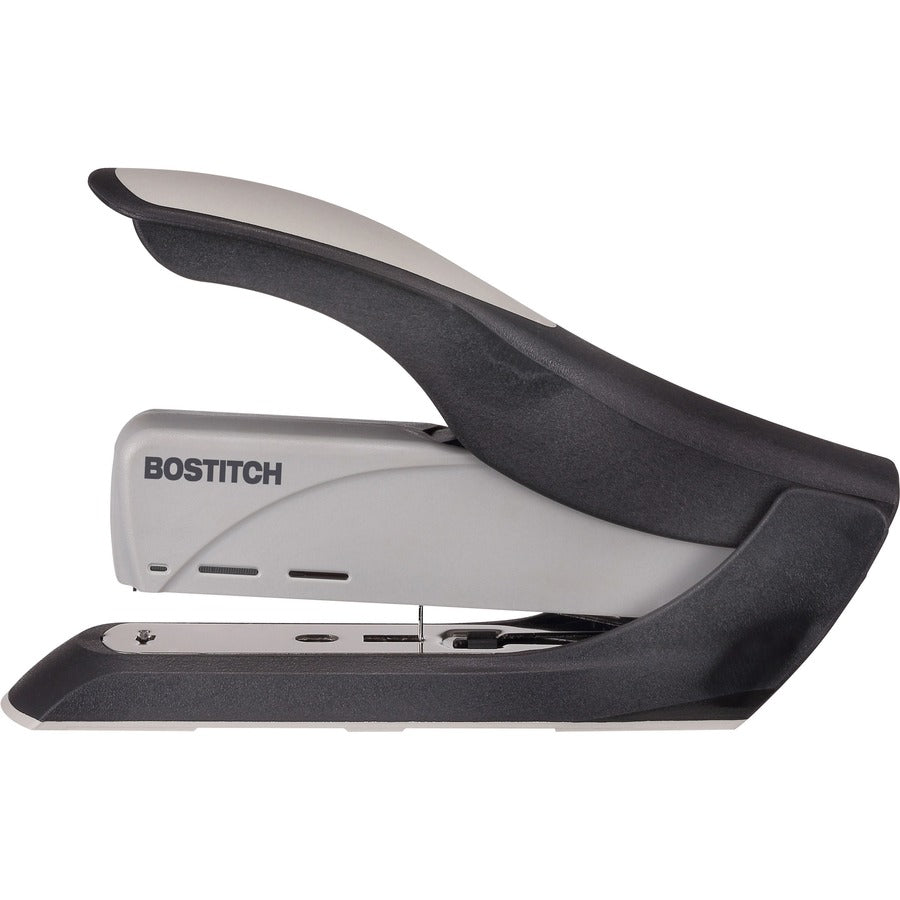 Bostitch Spring-Powered Antimicrobial Heavy Duty Stapler - 60 Sheets Capacity - 5/16" , 3/8" Staple Size - 1 Each - Black, Gray
