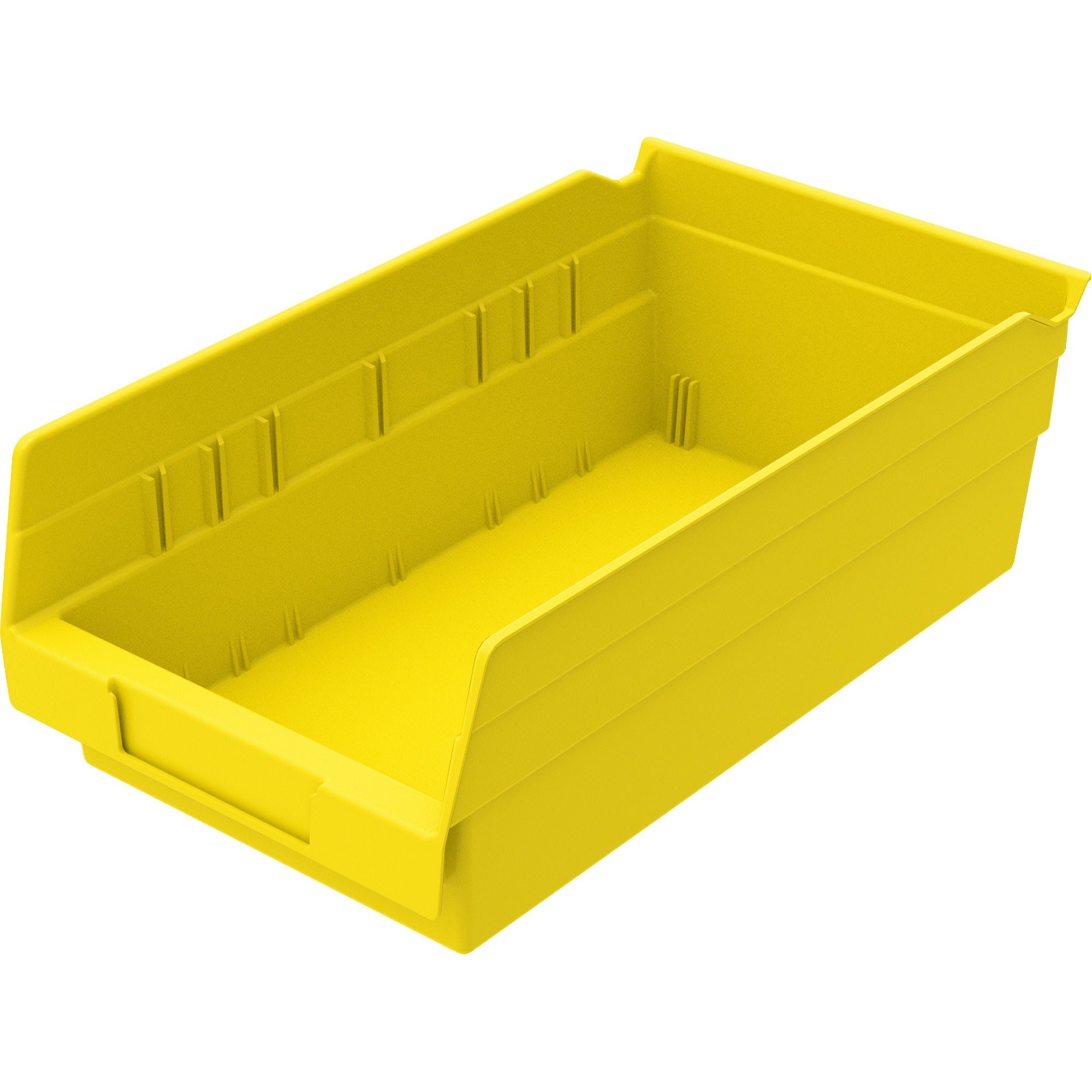 Akro-Mils Economical Storage Shelf Bins - 4" Height x 6.6" Width x 11.6" Depth - Water Proof, Label Holder, Durable, Grease Resistant, Oil Resistant - Yellow - Polymer - 1 Each - 