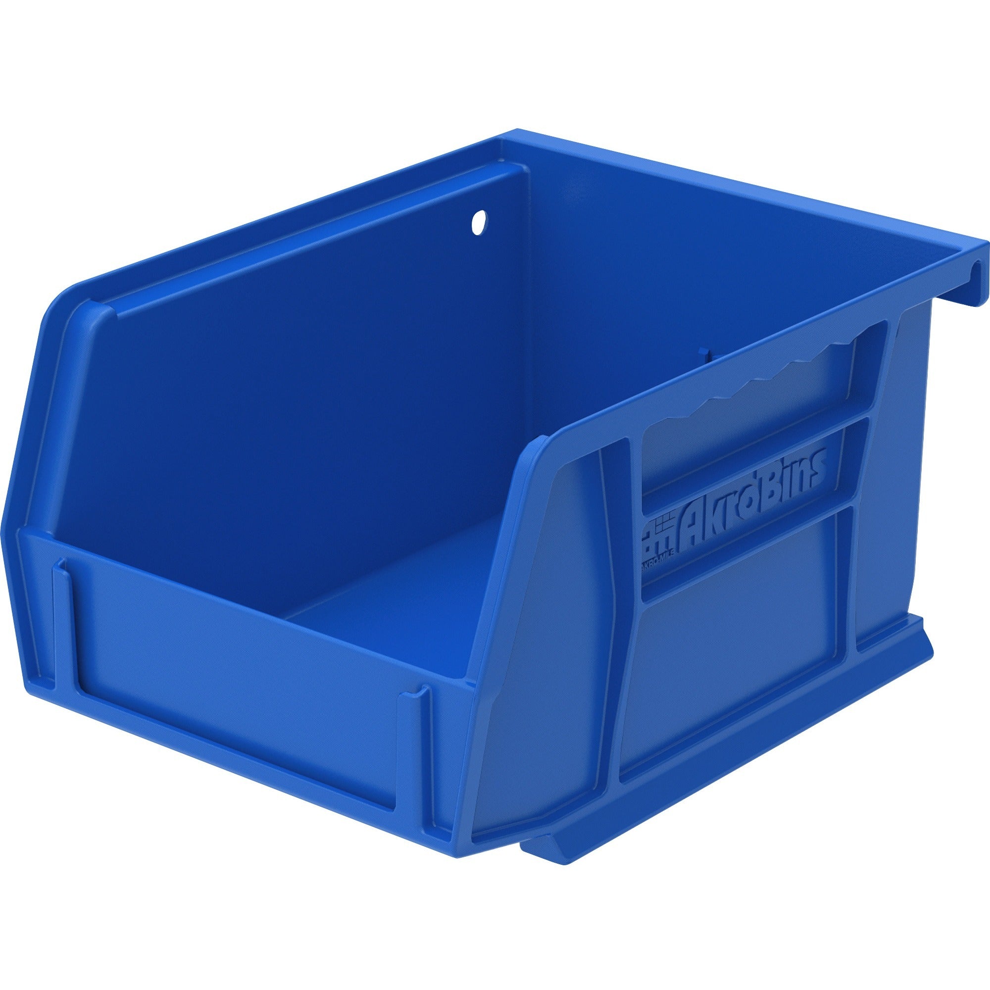 Akro-Mils AkroBin - 3" Height x 4.1" Width x 5.4" Depth - Unbreakable, Water Proof, Stackable, Corrosion Proof - Blue - Polymer - 1 Each