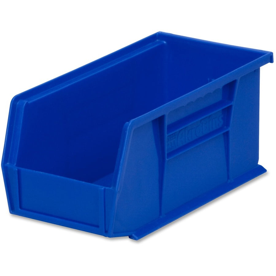 Akro-Mils AkroBin - 5" Height x 5.5" Width x 10.9" Depth - Unbreakable, Water Proof, Stackable, Corrosion Proof - Blue - Polymer - 1 Each