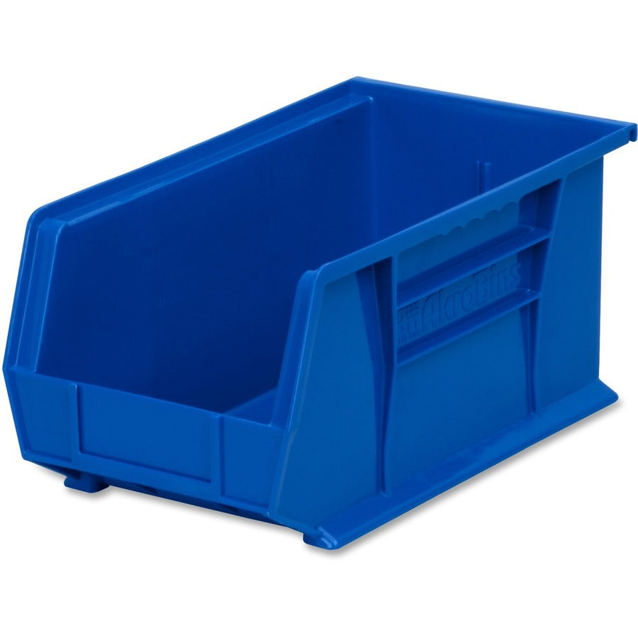Akro-Mils AkroBin - 7" Height x 8.3" Width x 14.8" Depth - Unbreakable, Water Proof, Stackable, Corrosion Proof - Blue - Polymer - 1 Each