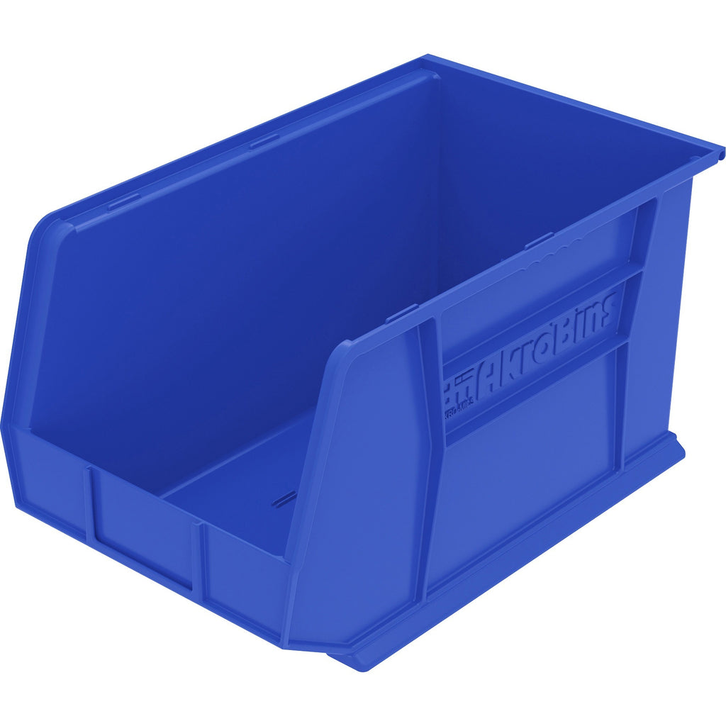 Akro-Mils AkroBin - 9" Height x 8.3" Width x 18" Depth - Unbreakable, Water Proof, Stackable, Corrosion Proof - Blue - Polymer - 1 Each