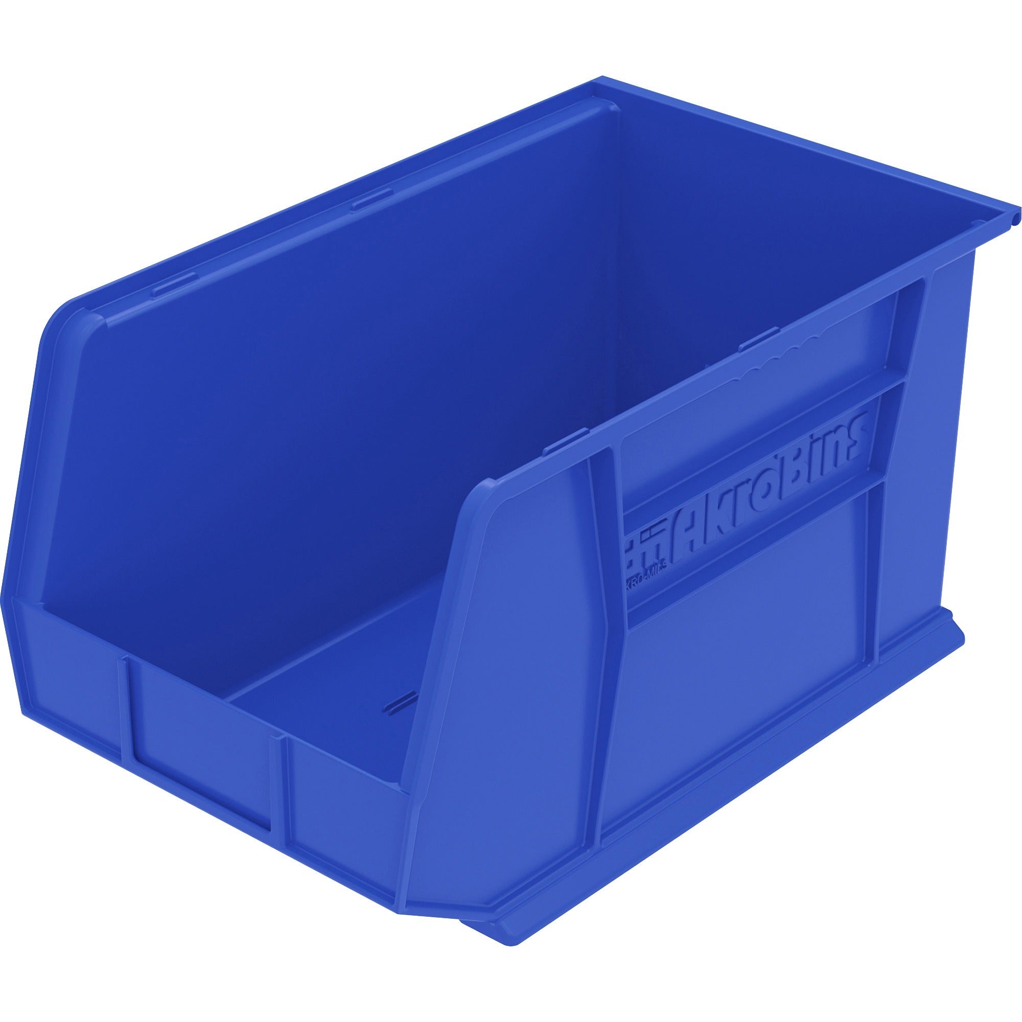 Akro-Mils AkroBin - 9" Height x 8.3" Width x 18" Depth - Unbreakable, Water Proof, Stackable, Corrosion Proof - Blue - Polymer - 1 Each