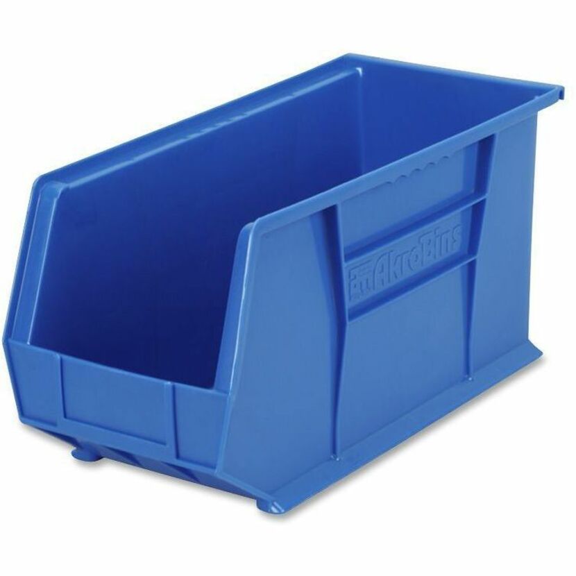 Akro-Mils AkroBin - 9" Height x 8.3" Width x 18" Depth - Unbreakable, Water Proof, Stackable, Corrosion Proof - Blue - Polymer - 1 Each