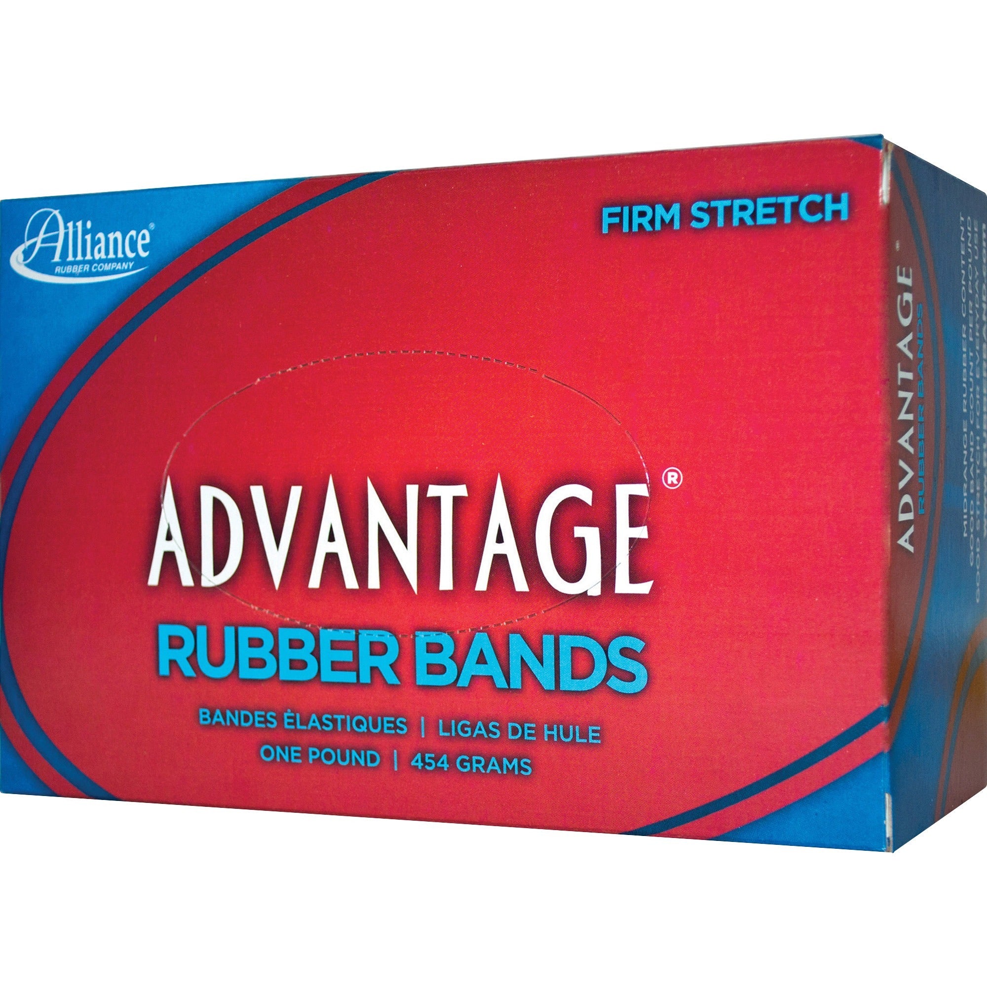 Alliance Rubber 26195 Advantage Rubber Bands - Size #19 - Approx. 1250 Bands - 3 1/2" x 1/16" - Natural Crepe - 1 lb Box - 